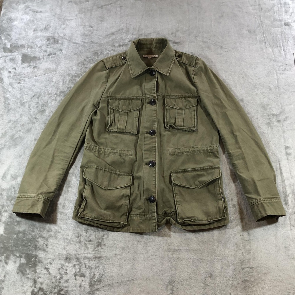 Gap Jacket Womens Medium Green Military Utility Cotton Twill Button Pockets